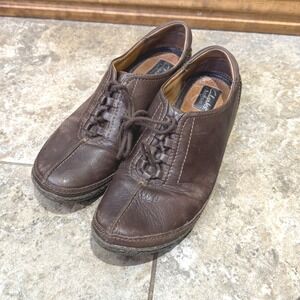 Clarks Artisan Women Brown Leather Lace Up Comfort Shoes Size 9.5M